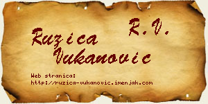 Ružica Vukanović vizit kartica